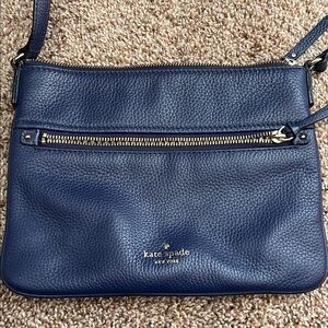 Kate Spade Blue and Gold Crossbody Bag